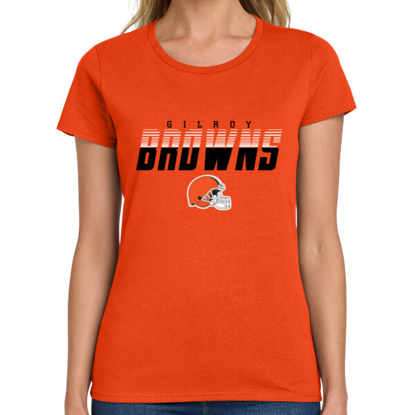 Gilroy Browns Ladies Heavy Cotton 100% Cotton T Shirt Thumbnail