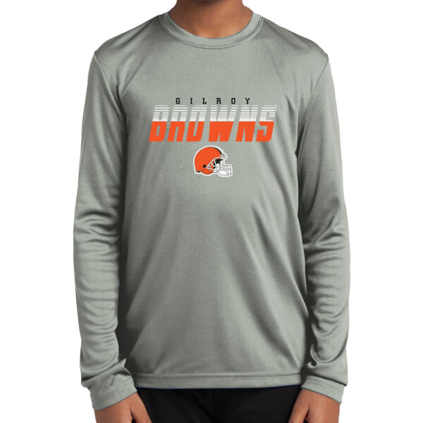 Gilroy Browns Youth Long Sleeve PosiCharge Competitor Tee Thumbnail